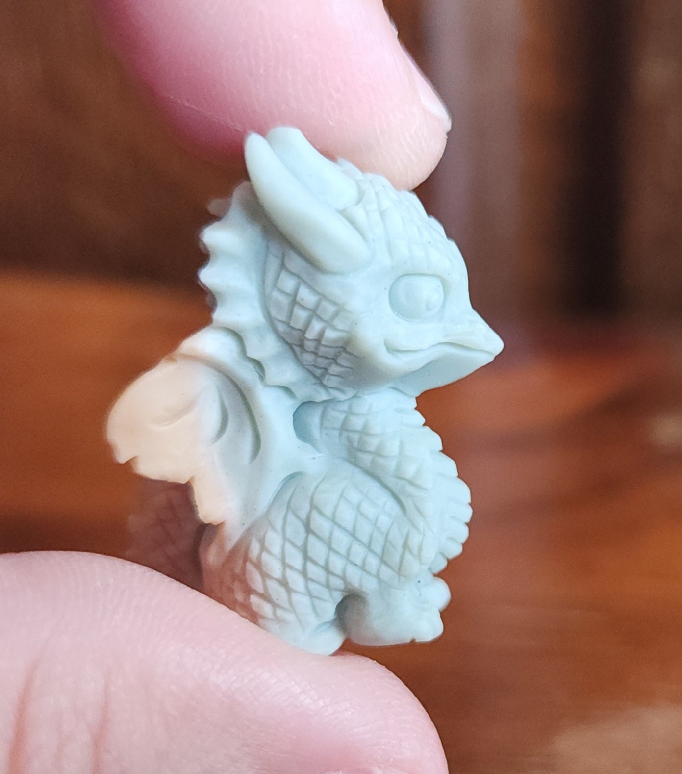 Alashan Agate Dragon - Baby Blue