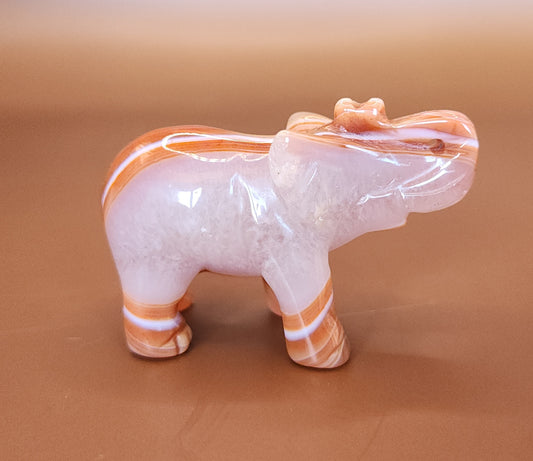 Carnelian & Quartz Elephant