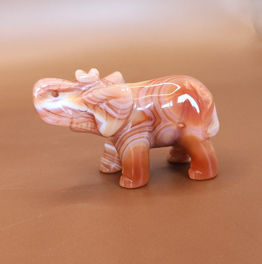 Carnelian & Quartz Elephant