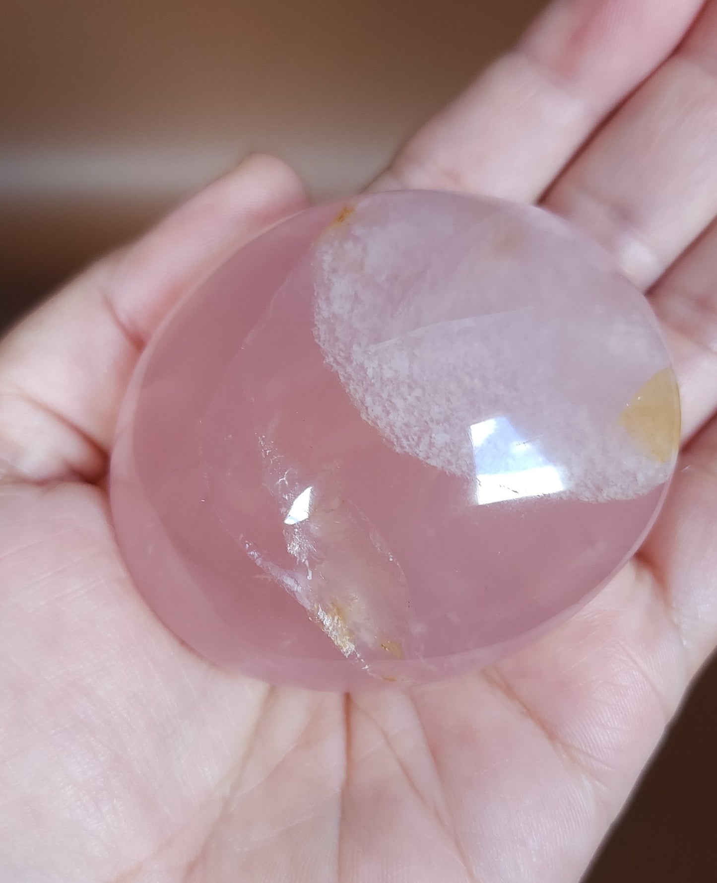 Star Rose Quartz Palm Stone