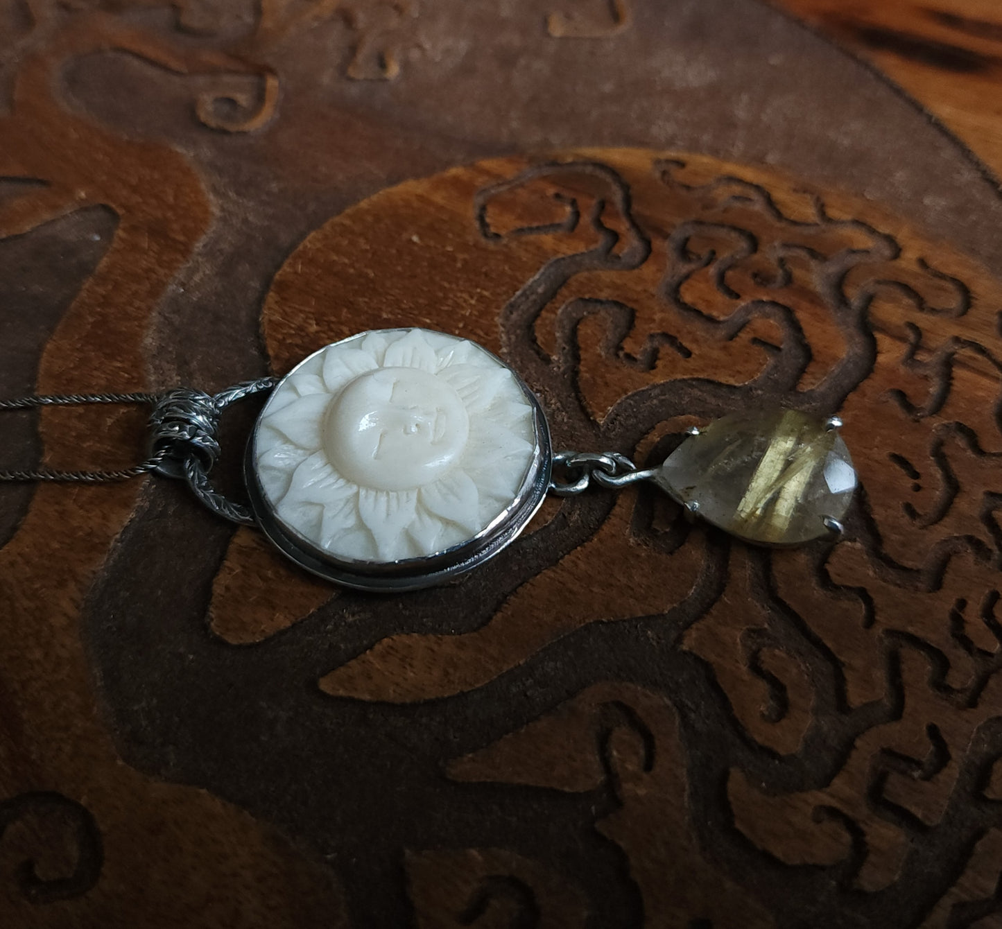 "Sunflower" Sterling Silver Pendant