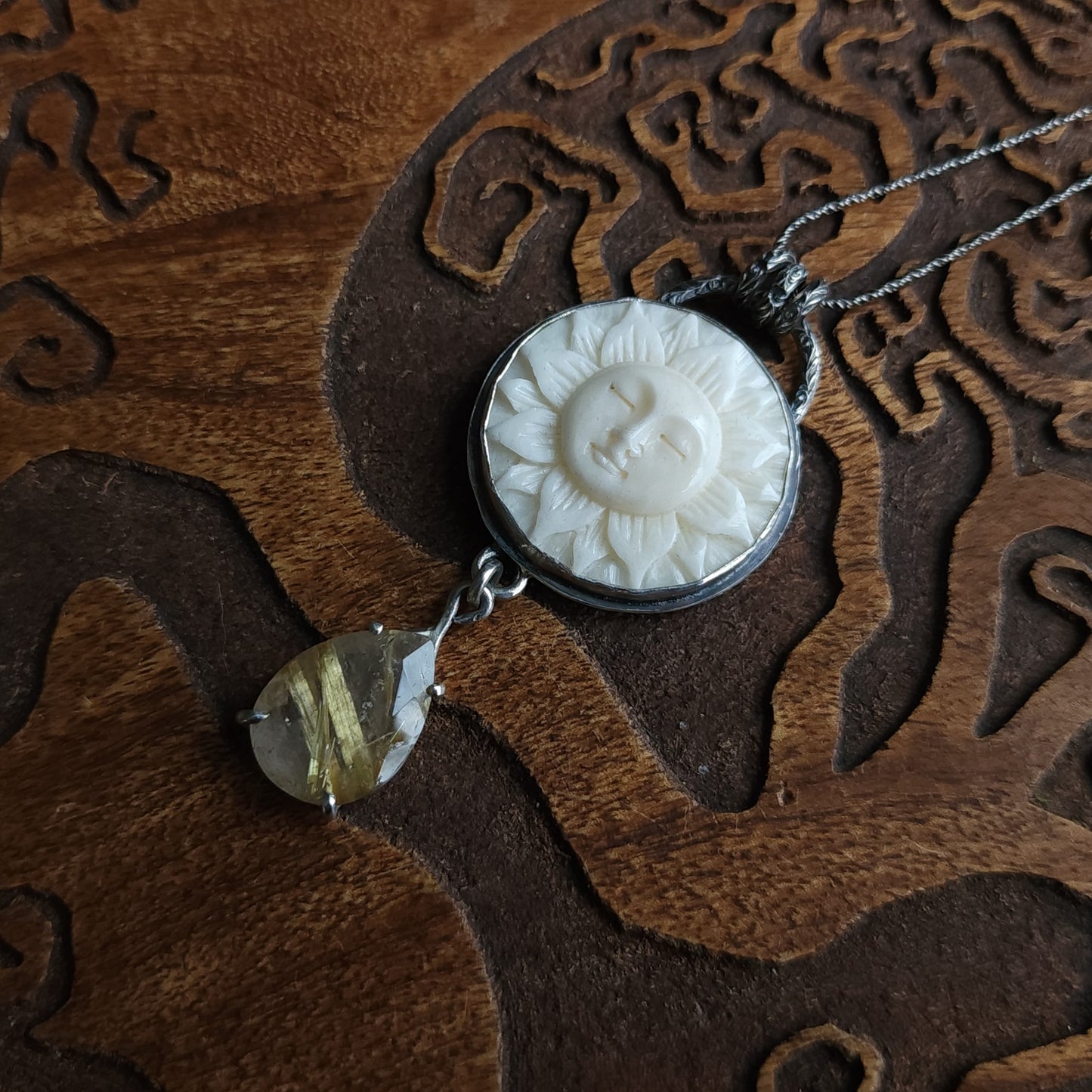 "Sunflower" Sterling Silver Pendant