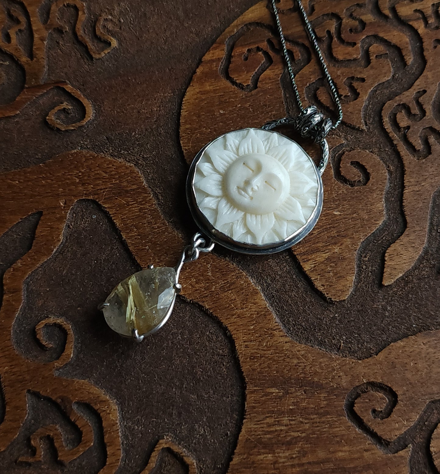 "Sunflower" Sterling Silver Pendant