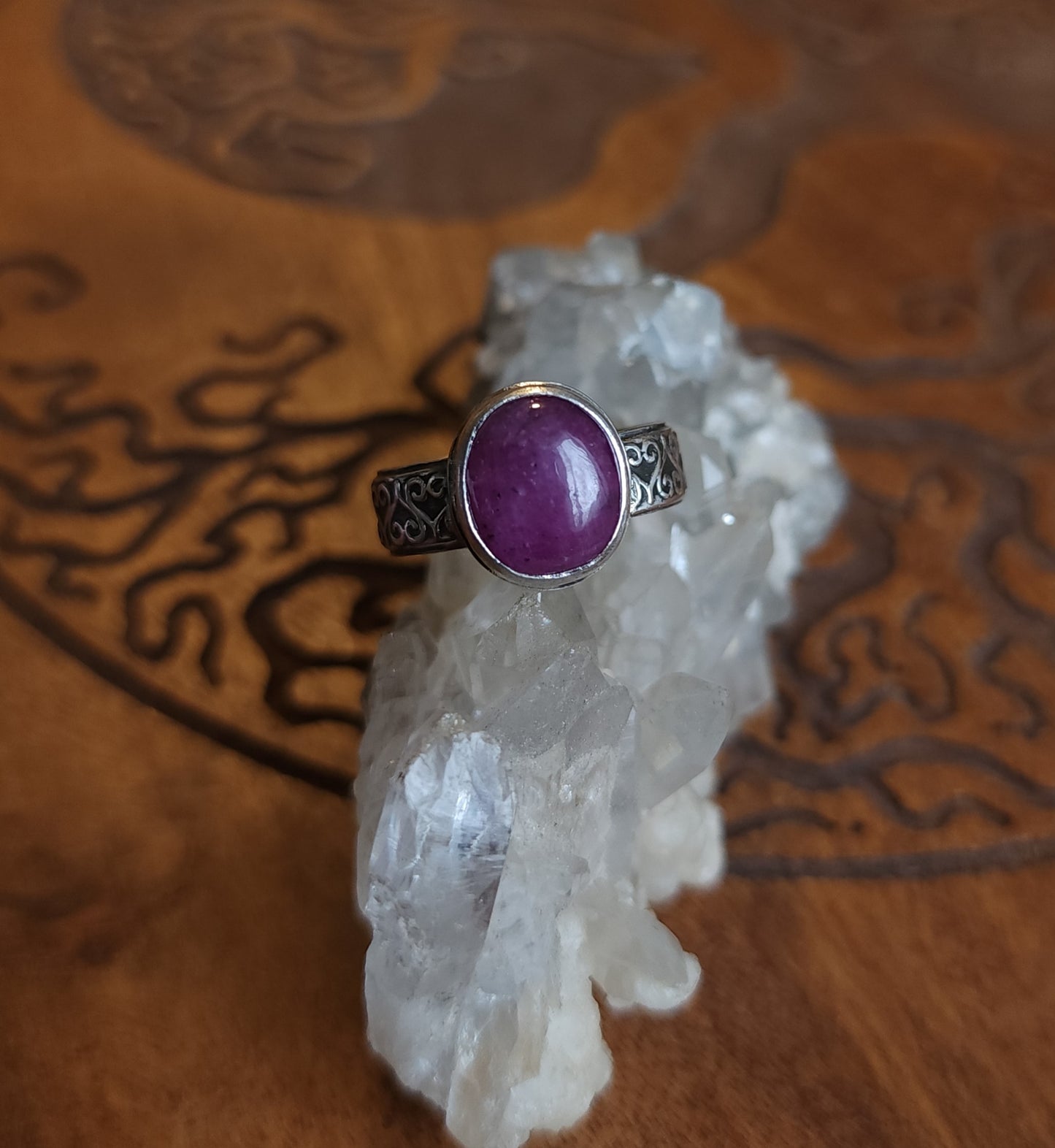 Sterling Silver Ruby Ring - Size 10