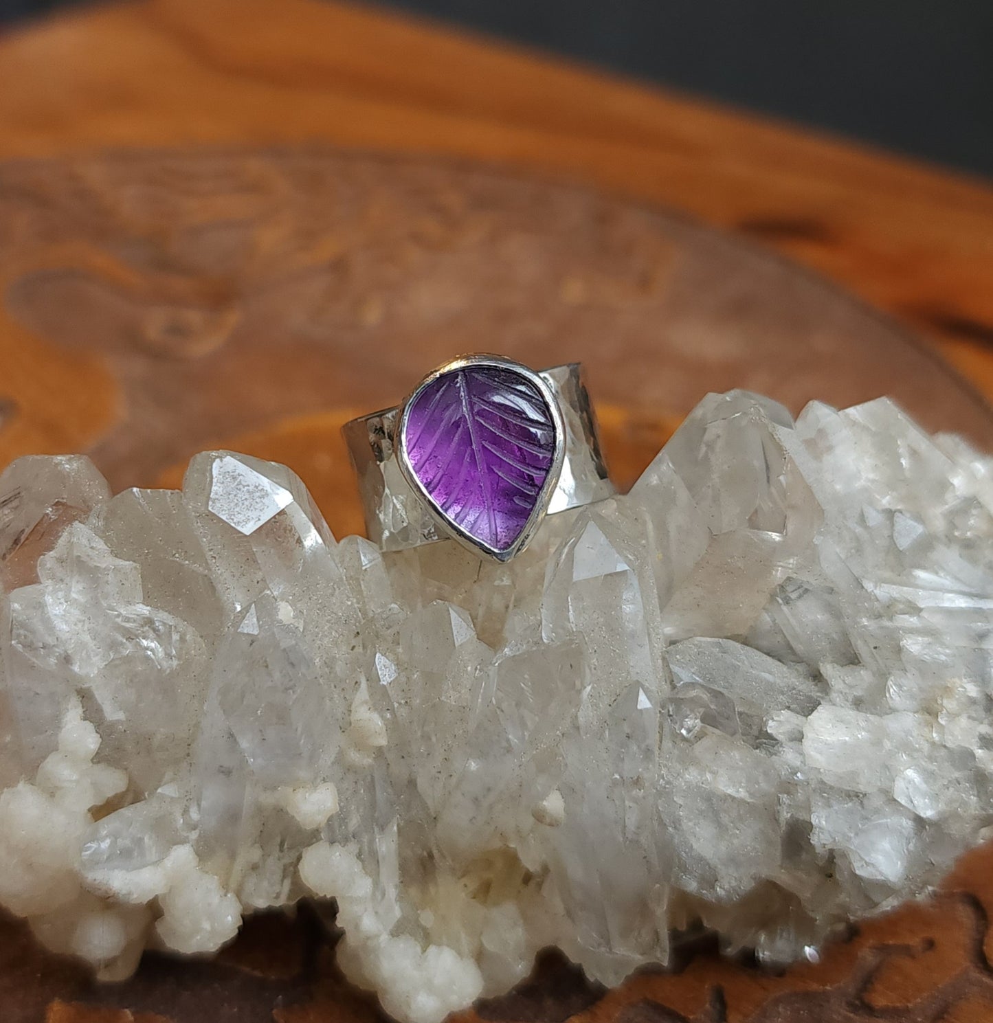 Sterling Silver & Amethyst Ring - Size 6