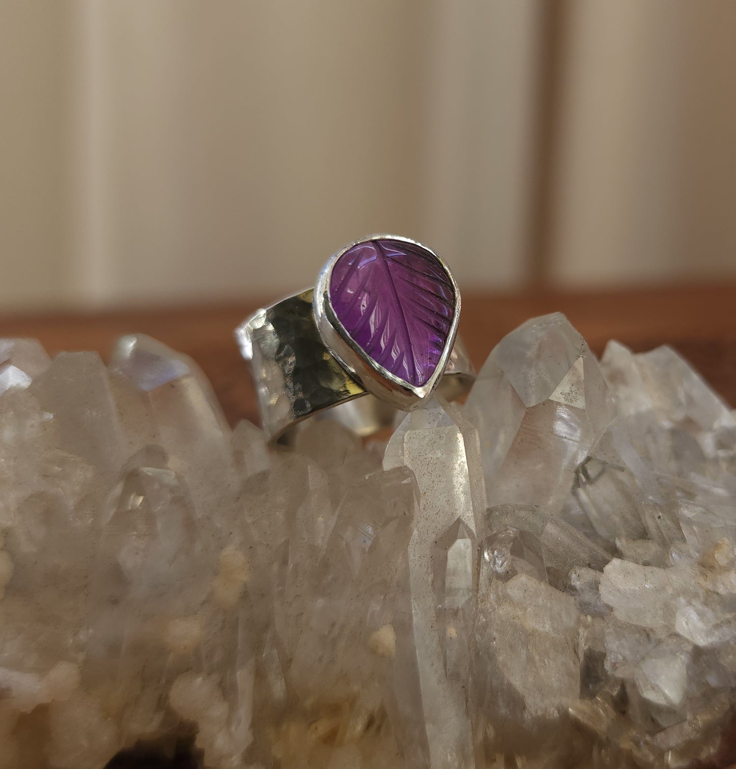 Sterling Silver & Amethyst Ring - Size 6