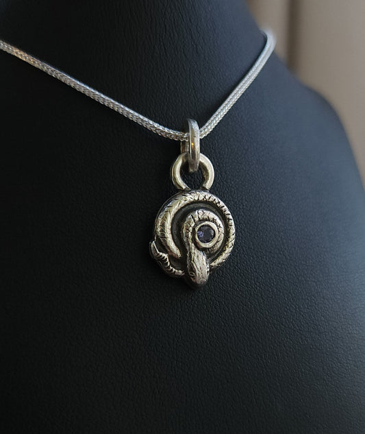 Snake Pendant with Iolite