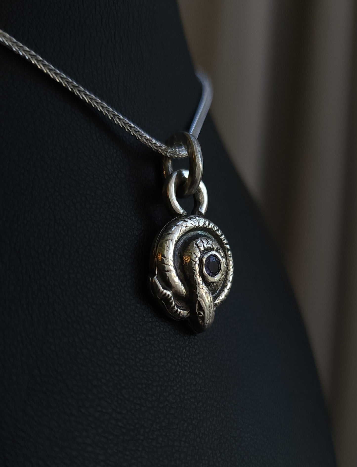 Snake Pendant with Iolite