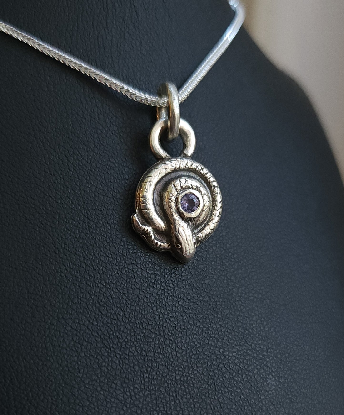 Snake Pendant with Iolite