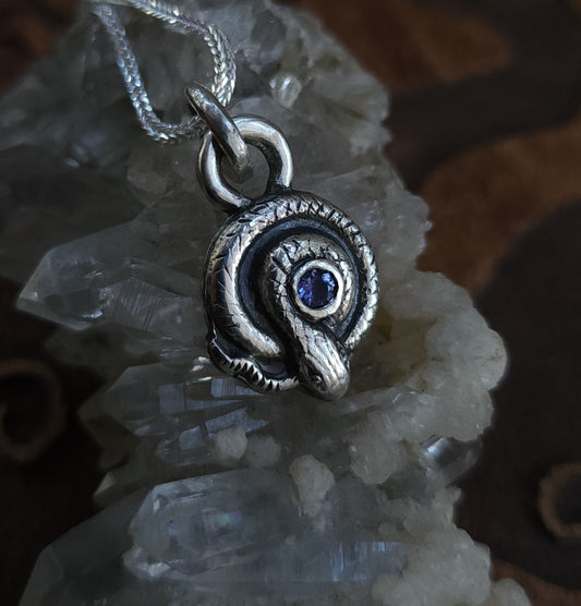 Snake Pendant with Iolite