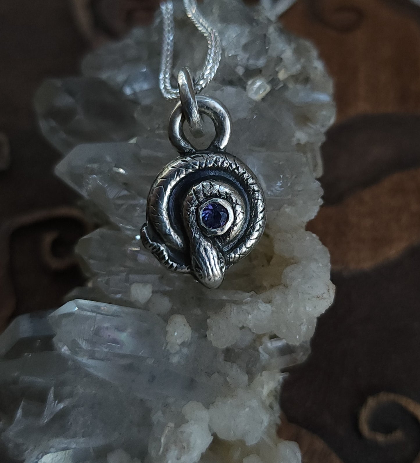 Snake Pendant with Iolite