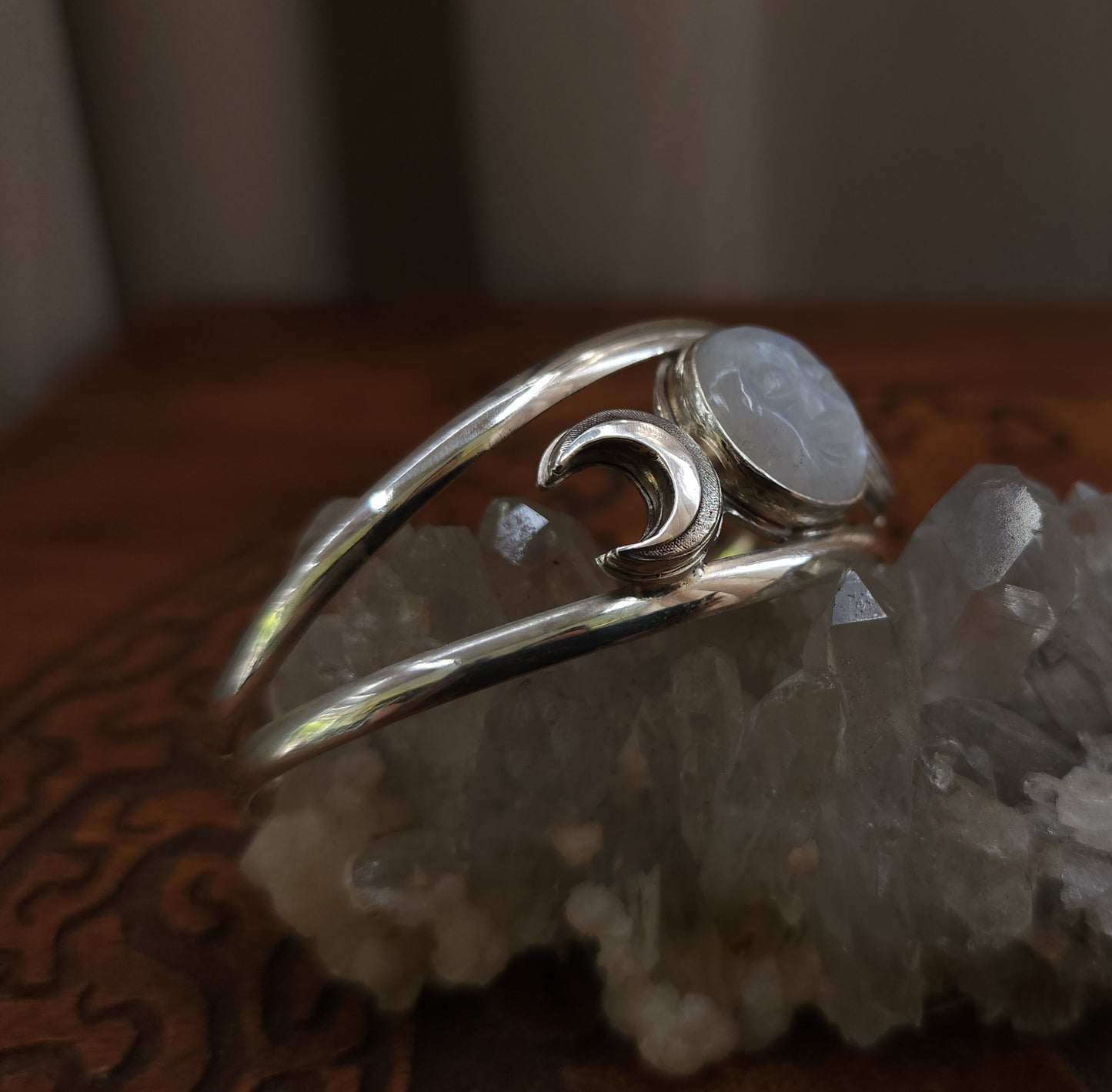 Triple Moon Sterling Silver Cuff Bracelet