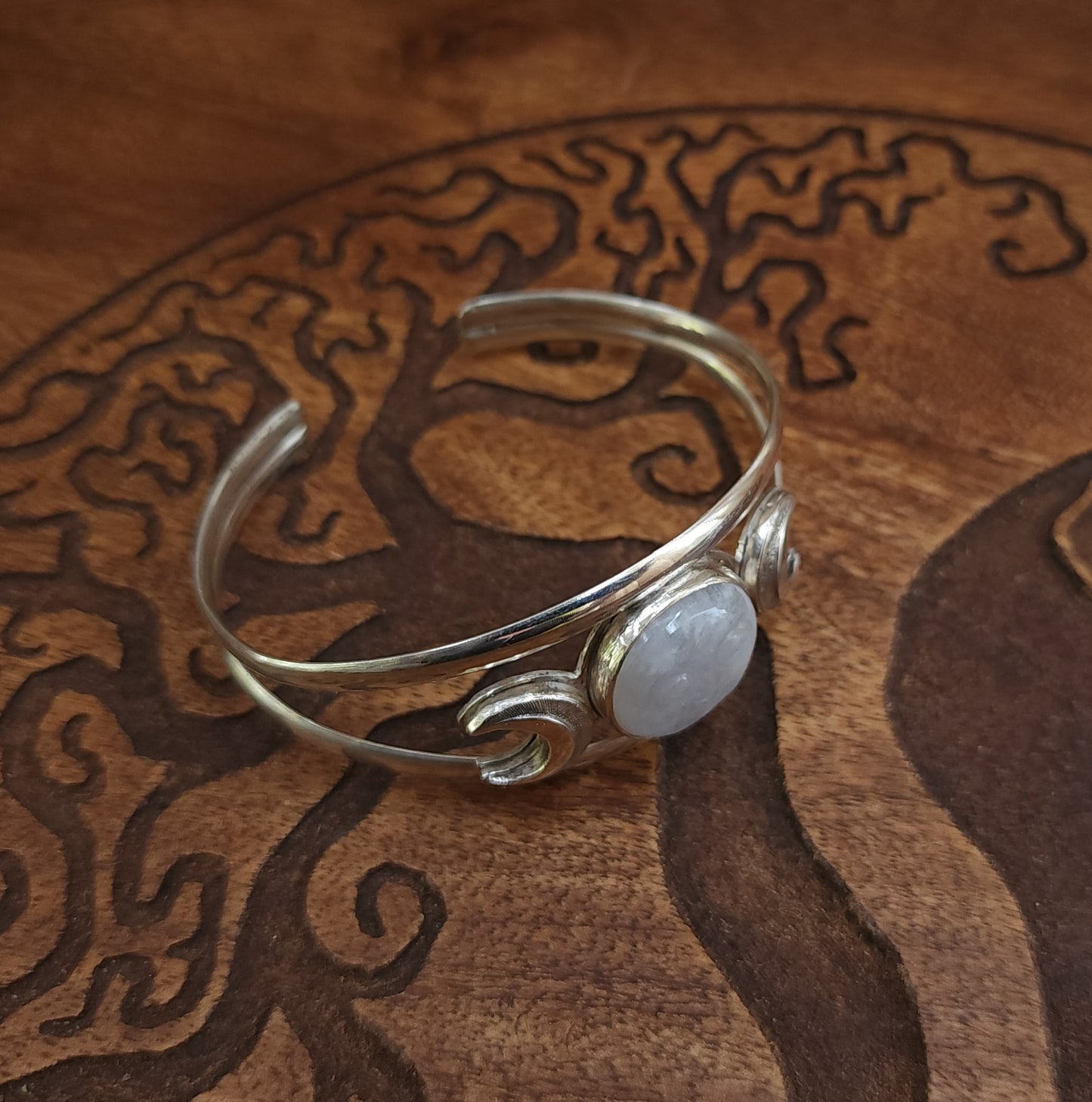 Triple Moon Sterling Silver Cuff Bracelet