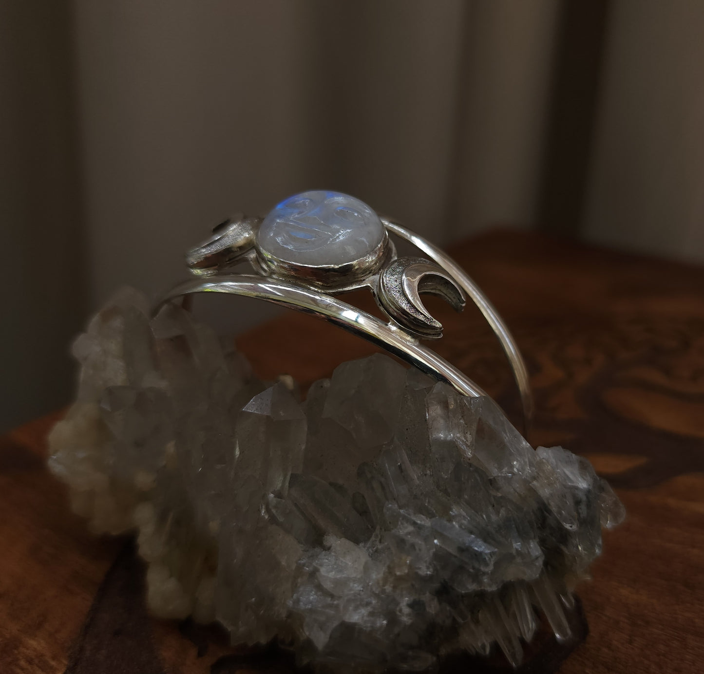 Triple Moon Sterling Silver Cuff Bracelet