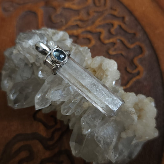 Kunzite & Aquamarine Sterling Silver Pendant