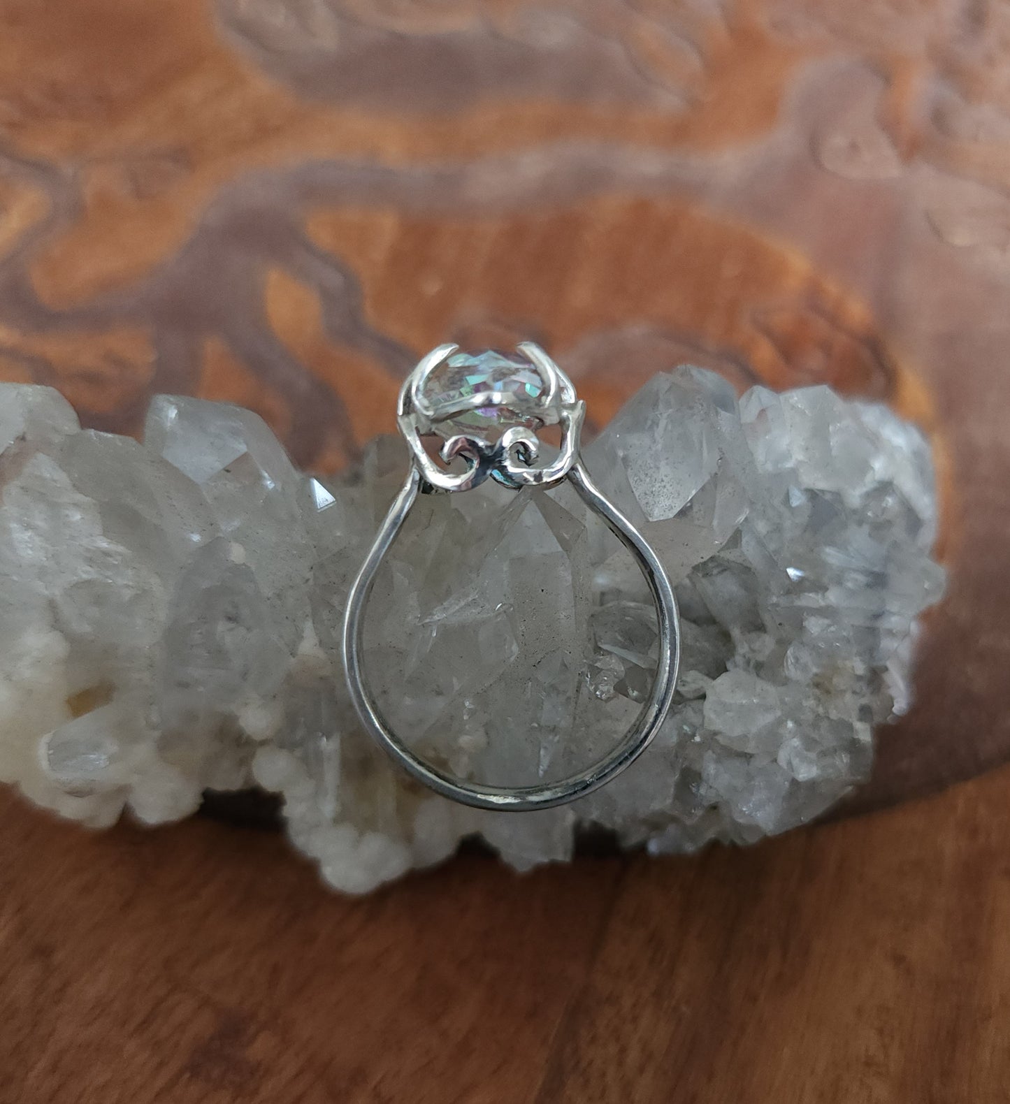 Aura Quartz Sterling Silver Ring - Size 11.25