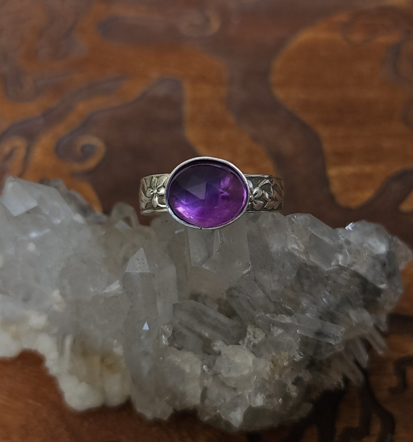 "Enchanted Garden" Sterling Silver & Amethyst Ring