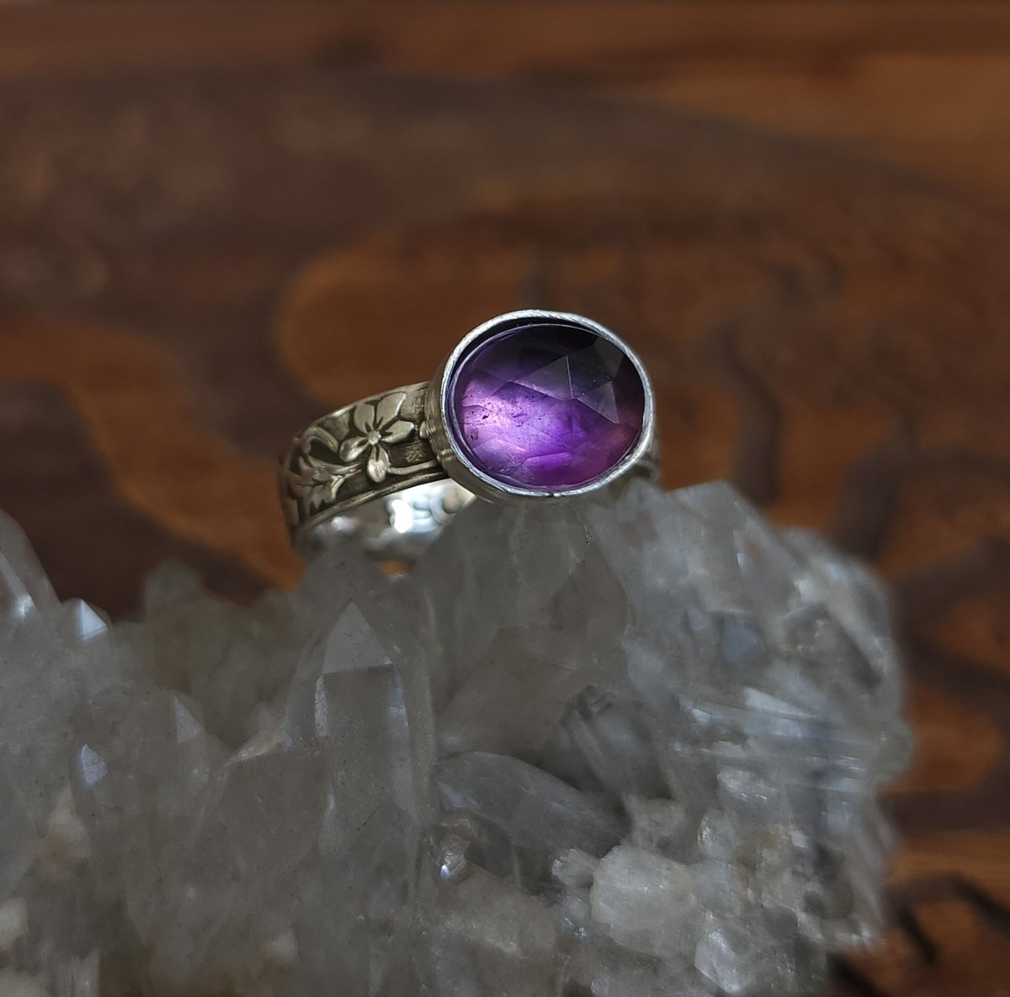 "Enchanted Garden" Sterling Silver & Amethyst Ring
