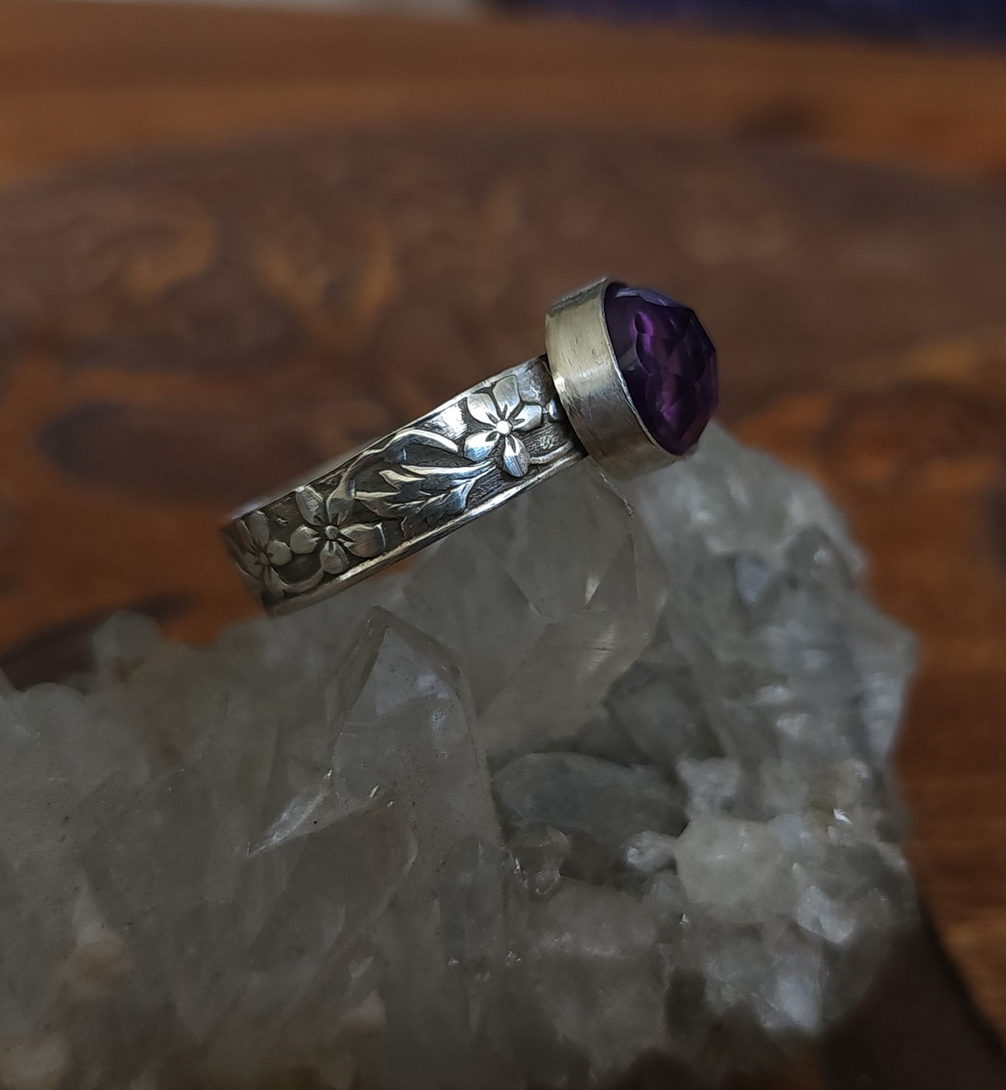 "Enchanted Garden" Sterling Silver & Amethyst Ring