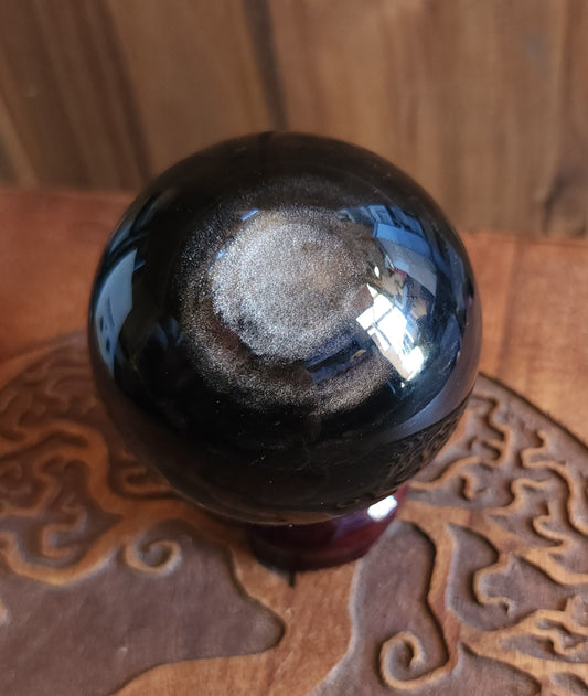 Silver Sheen Obsidian Sphere 6.6cm