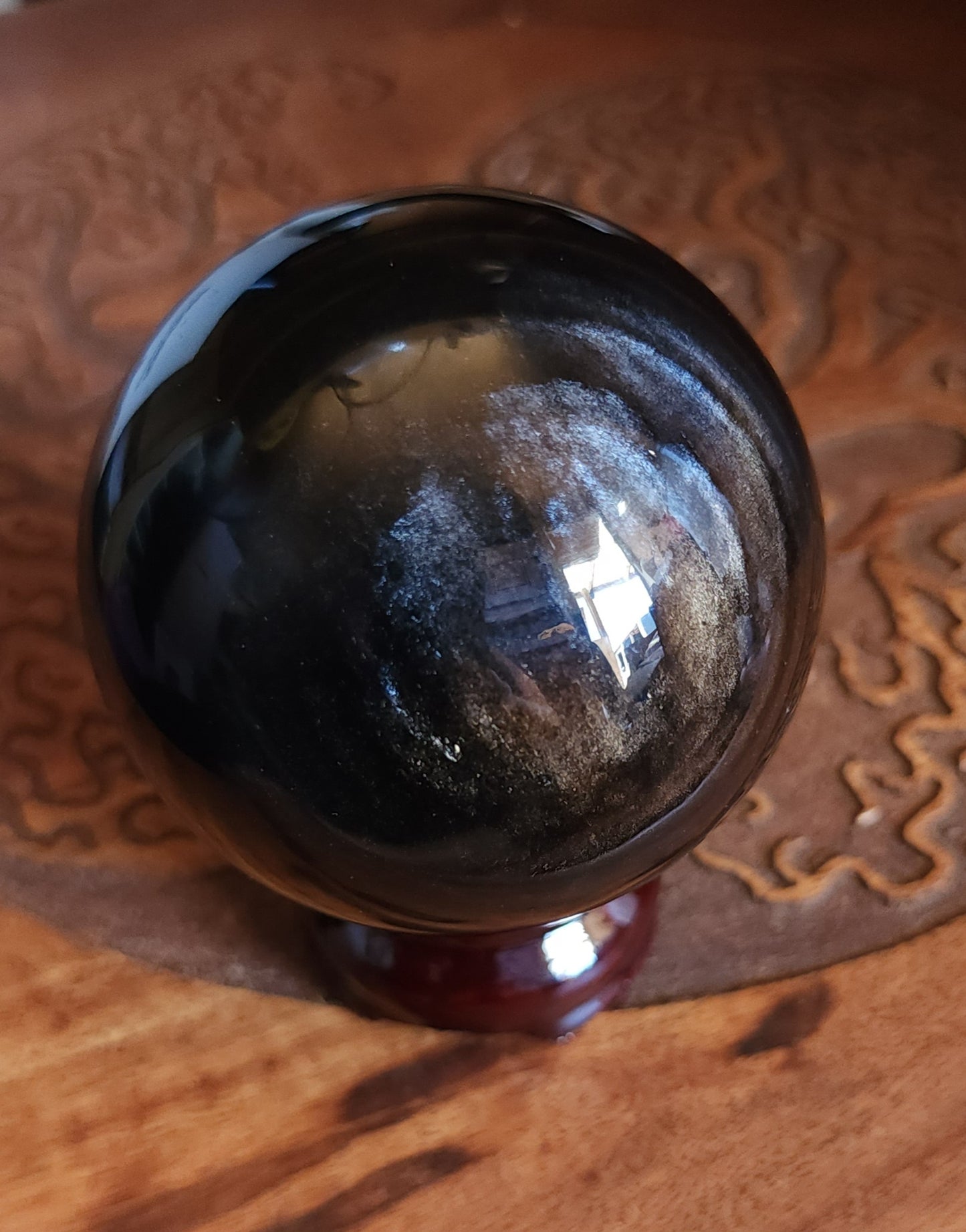 Silver Sheen Obsidian Sphere 6.6cm