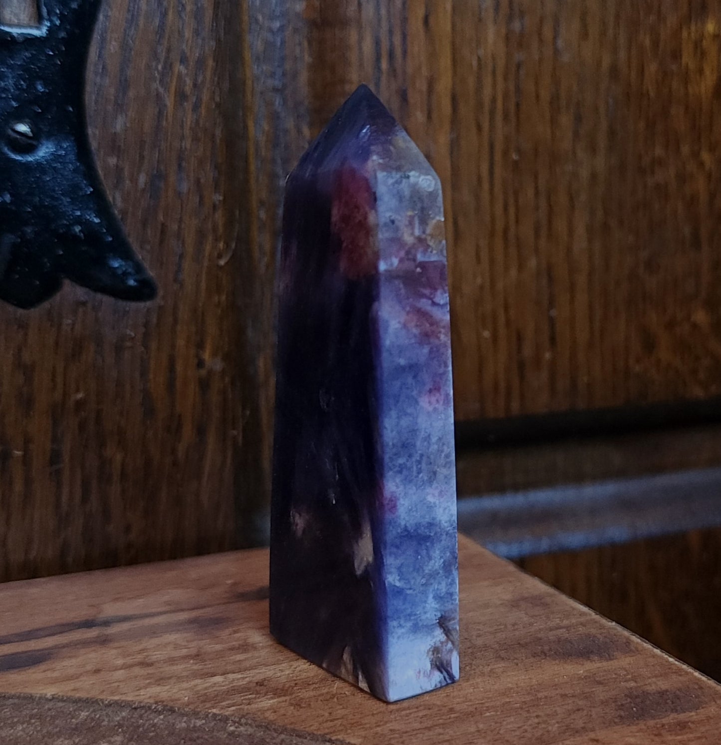Rubellite Tourmaline in Lepidolite Mica Point