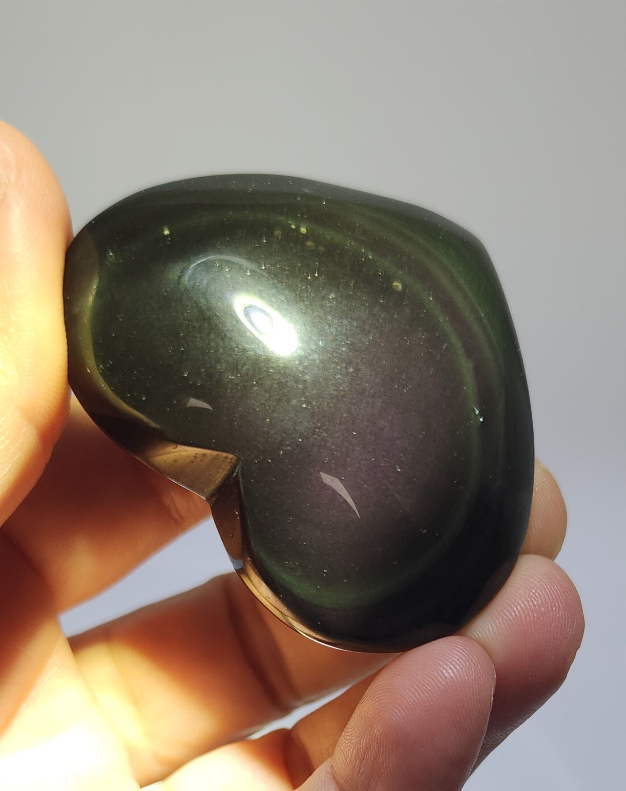 Rainbow Obsidian Heart