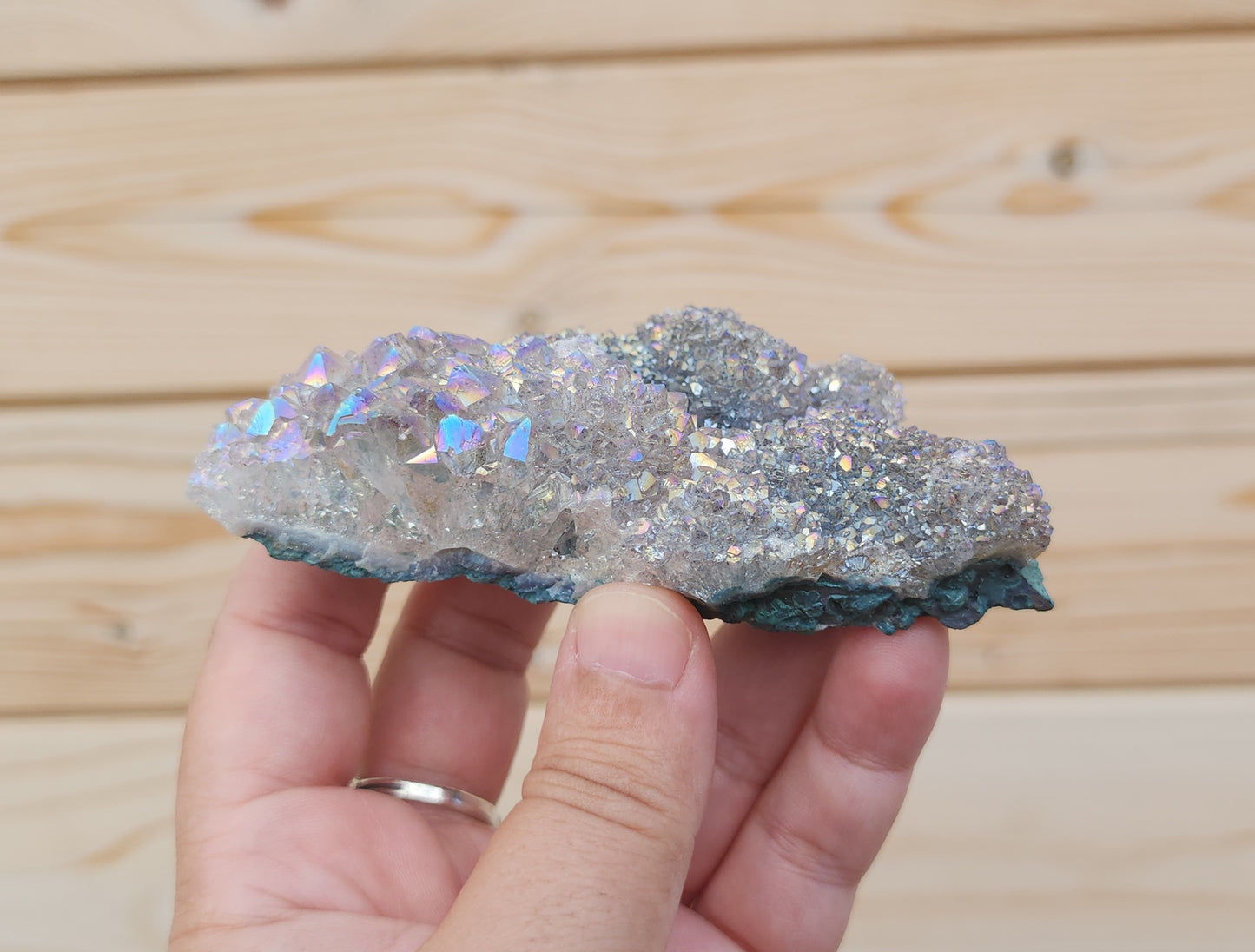 Tanzine Aura Amethyst Cluster