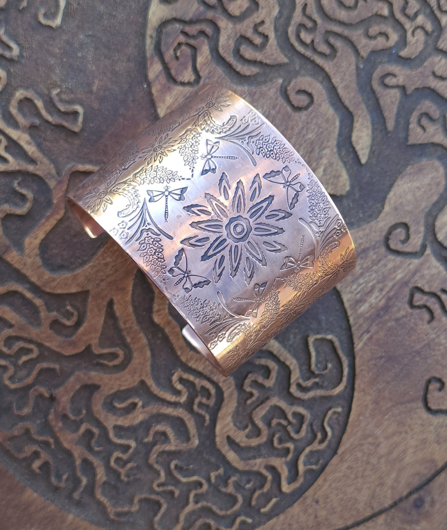 Spring Garden Extra Wide Copper Cuff