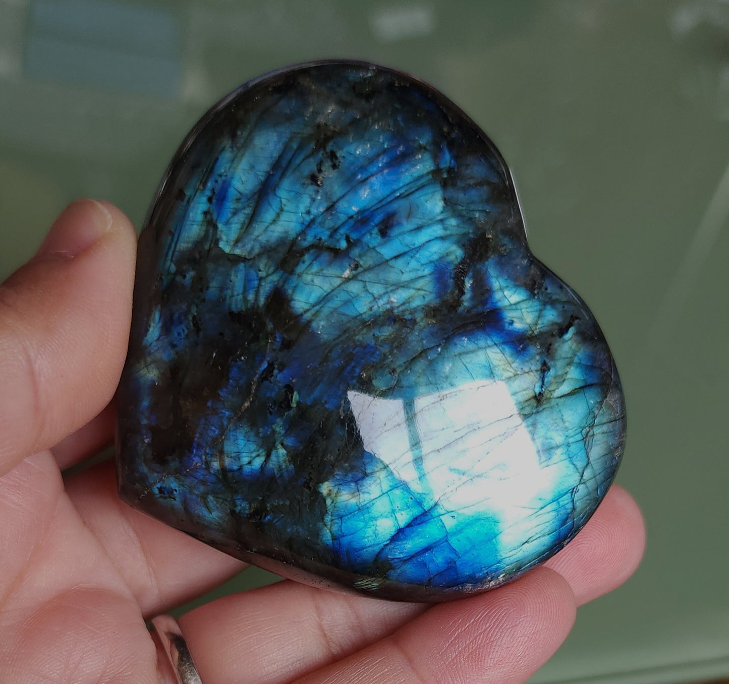 Labradorite Heart