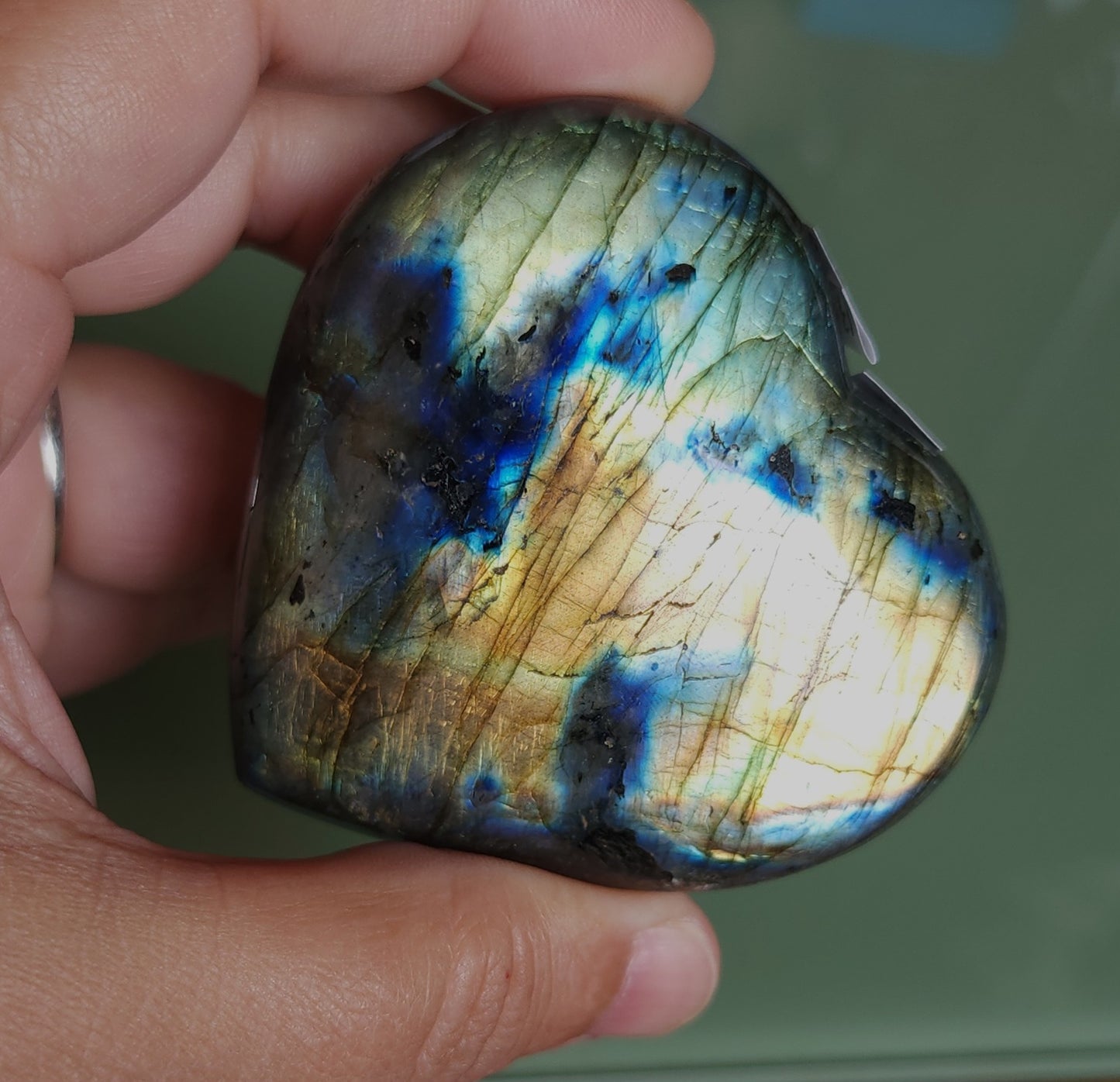 Labradorite Heart