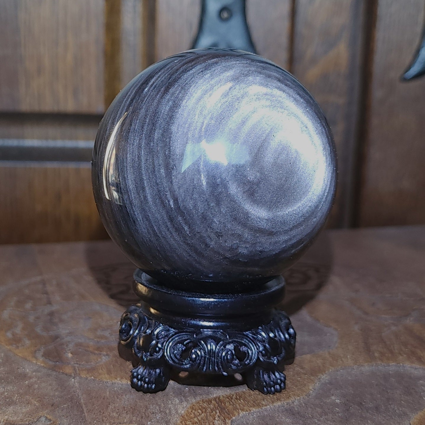 Silver Sheen Obsidian Sphere 6.5cm
