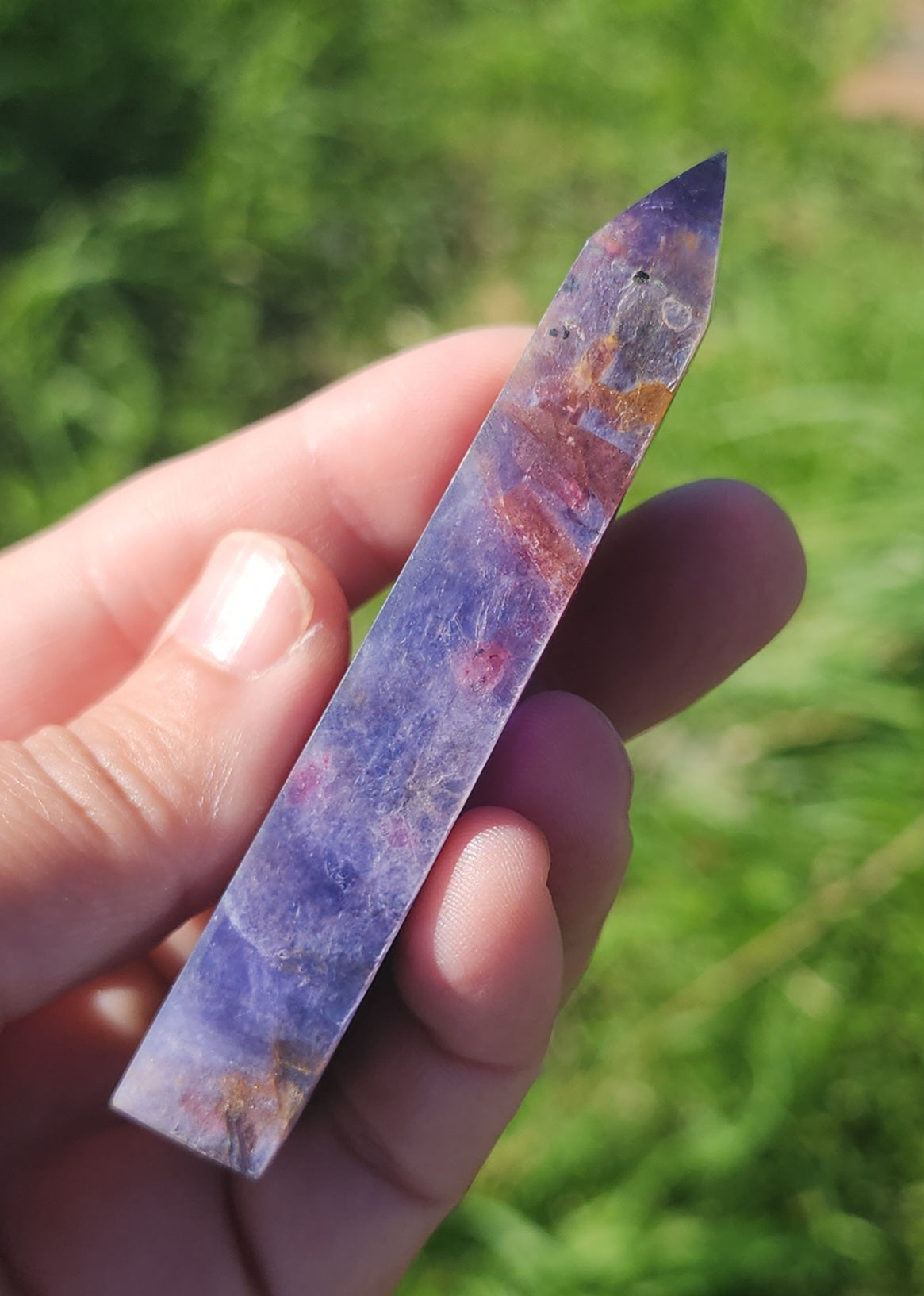 Rubellite Tourmaline in Lepidolite Mica Point