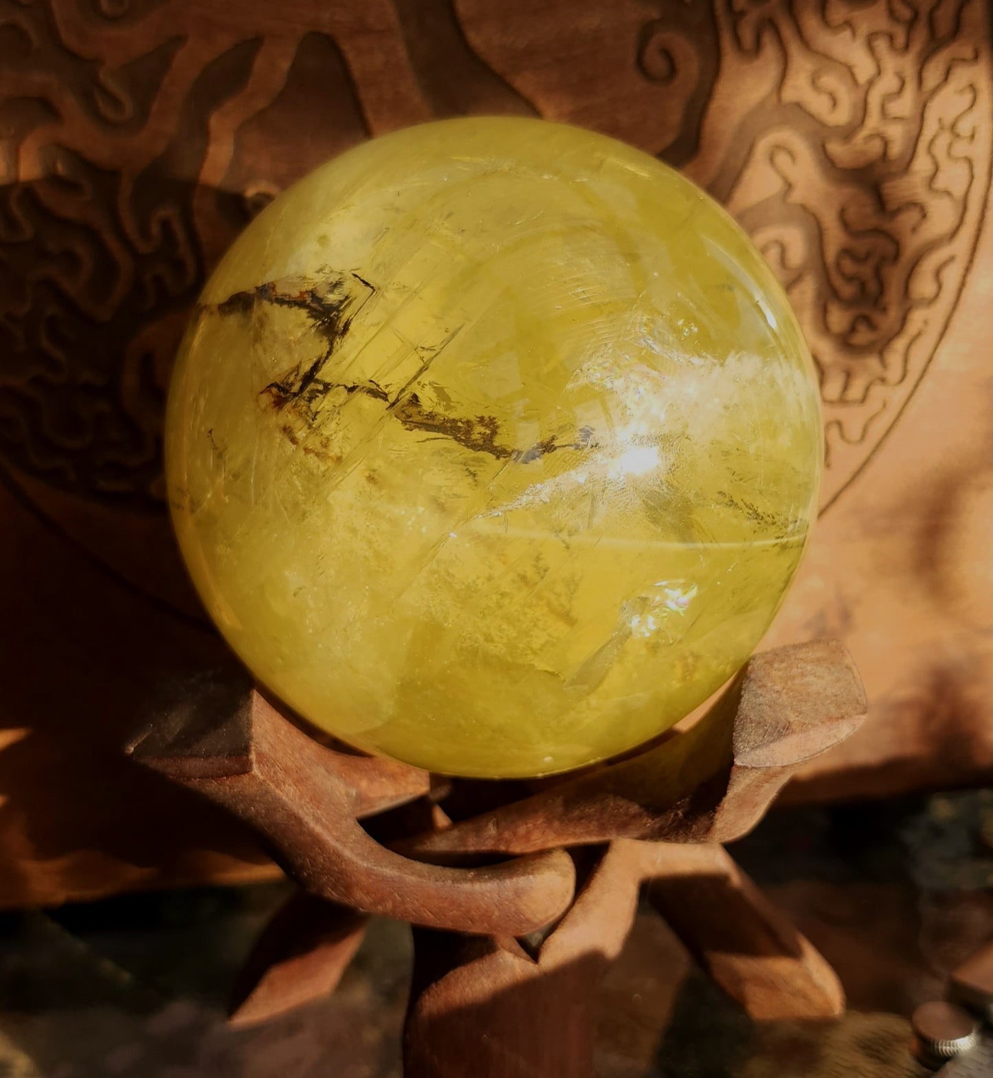 Dendritic Star Citrine Sphere