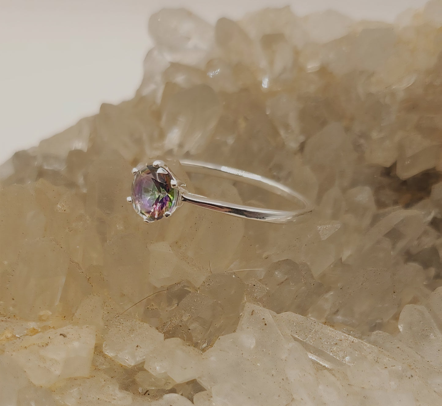 Mystic Topaz Sterling Silver Ring