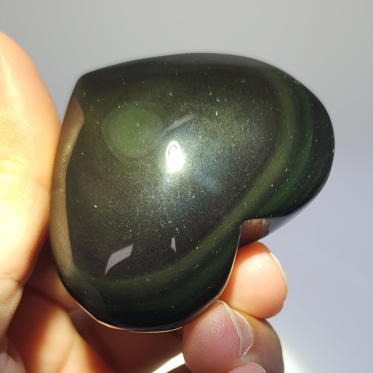 Rainbow Obsidian Heart