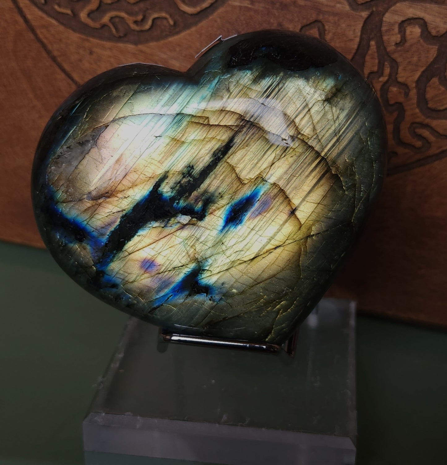Labradorite Heart