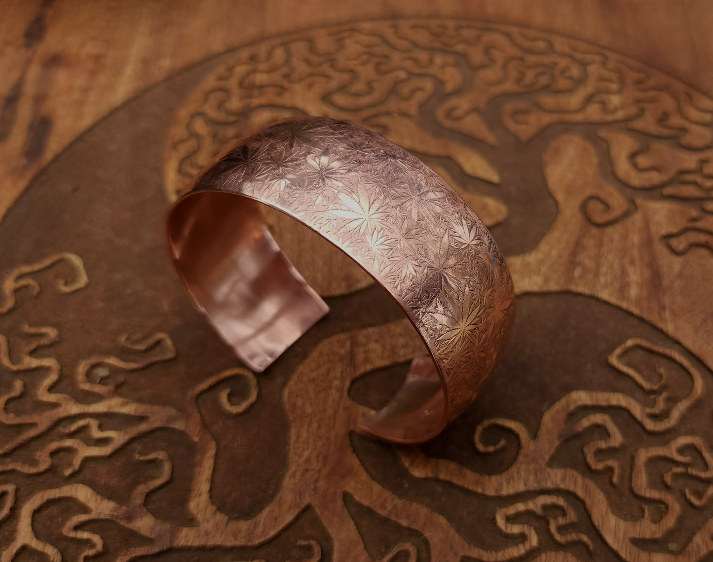"Sweet Leaf" Copper Cuff Bracelet