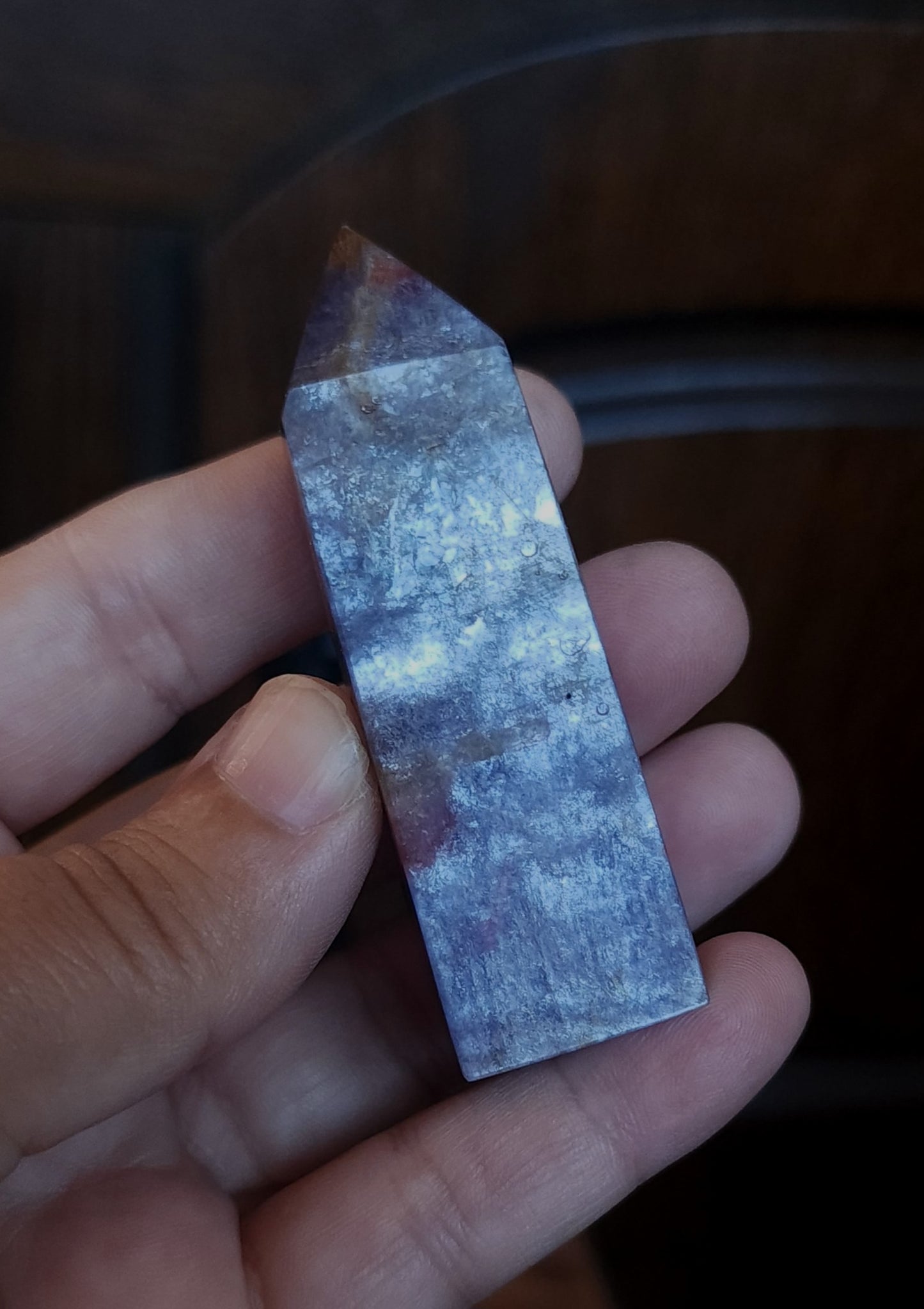 Rubellite Tourmaline in Lepidolite Mica Point