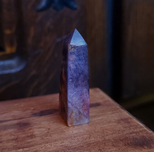 Rubellite Tourmaline in Lepidolite Mica Point