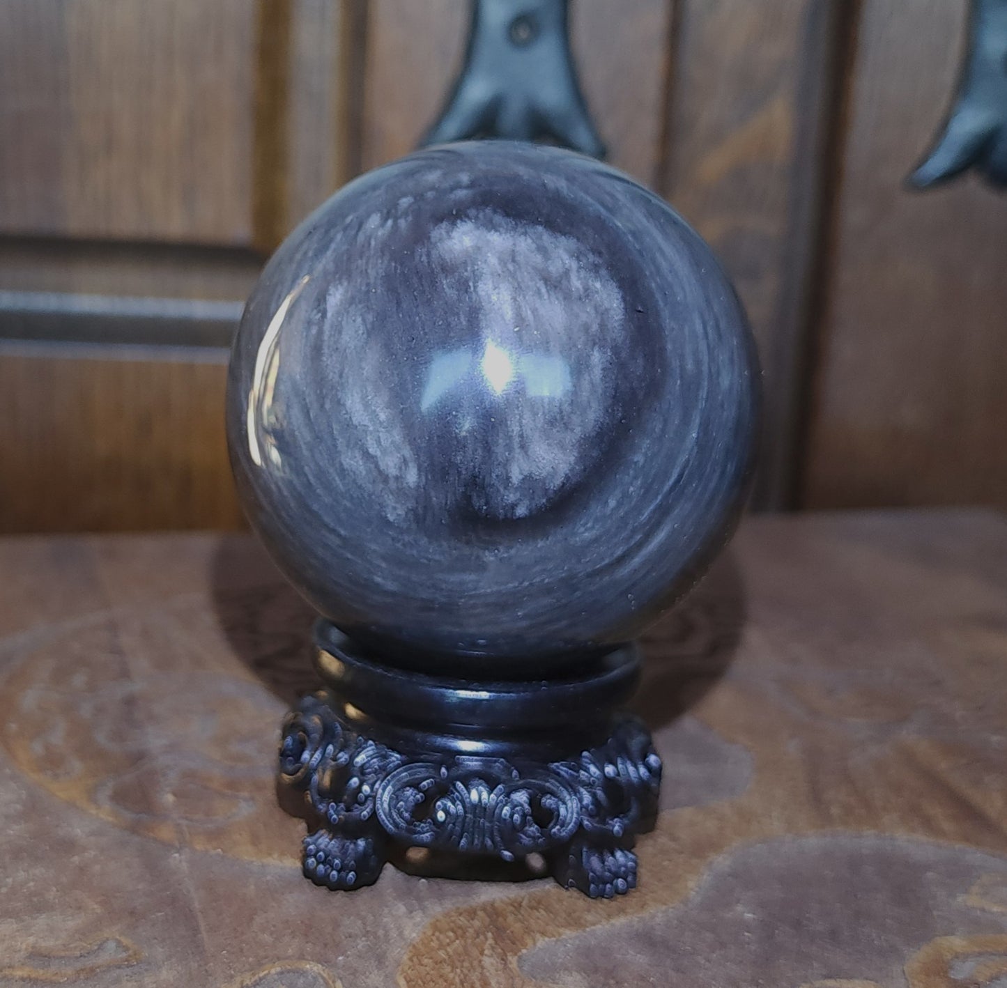 Silver Sheen Obsidian Sphere 6.5cm