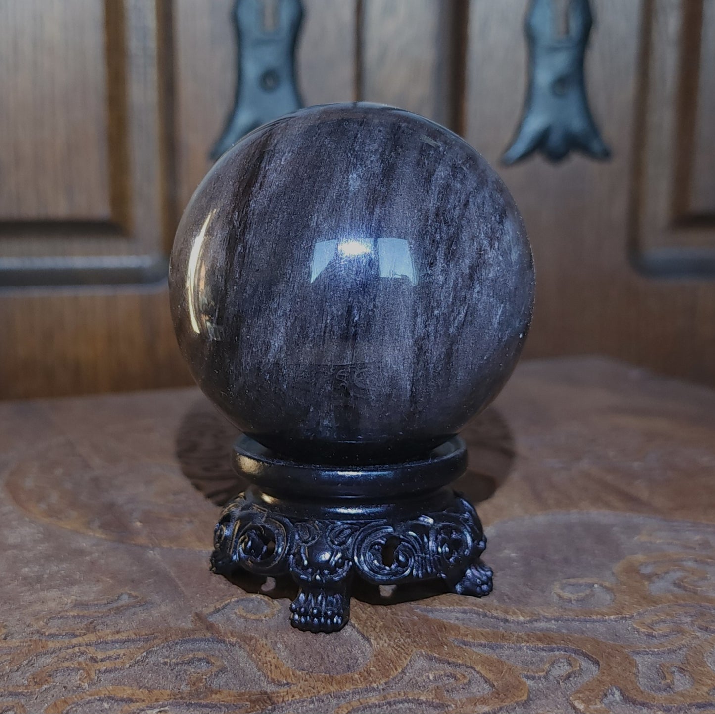 Silver Sheen Obsidian Sphere 6.3cm