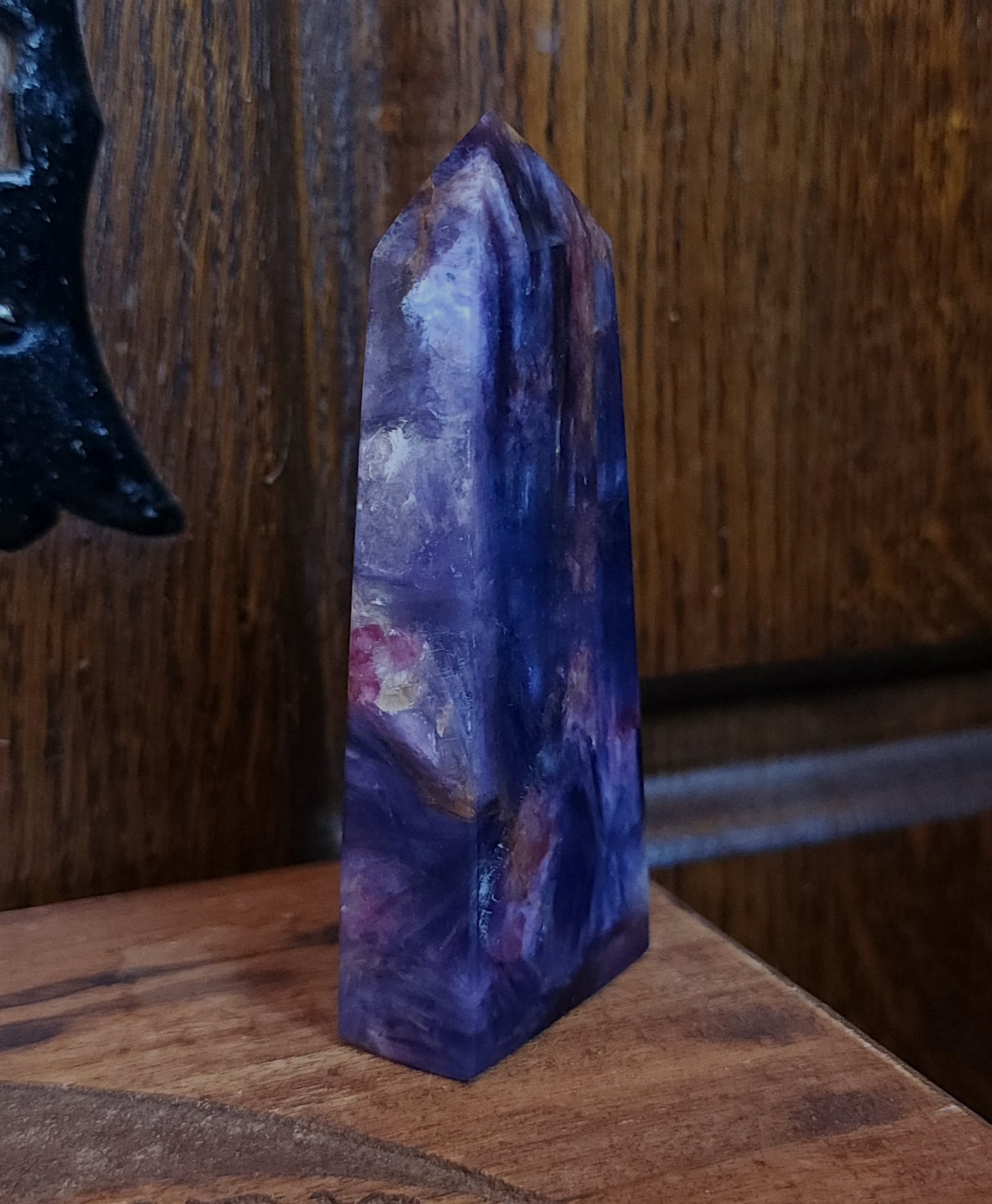 Rubellite Tourmaline in Lepidolite Mica Point