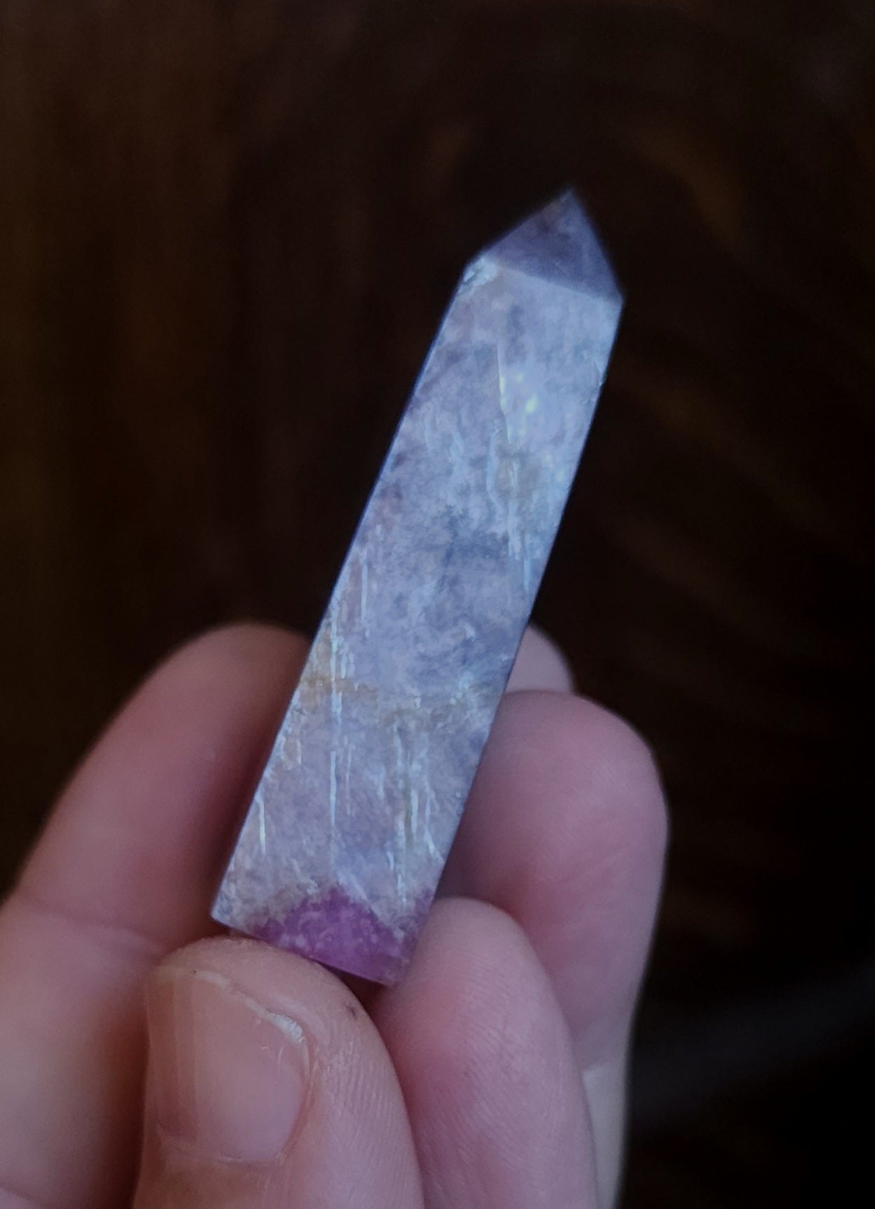 Rubellite Tourmaline in Lepidolite Mica Point