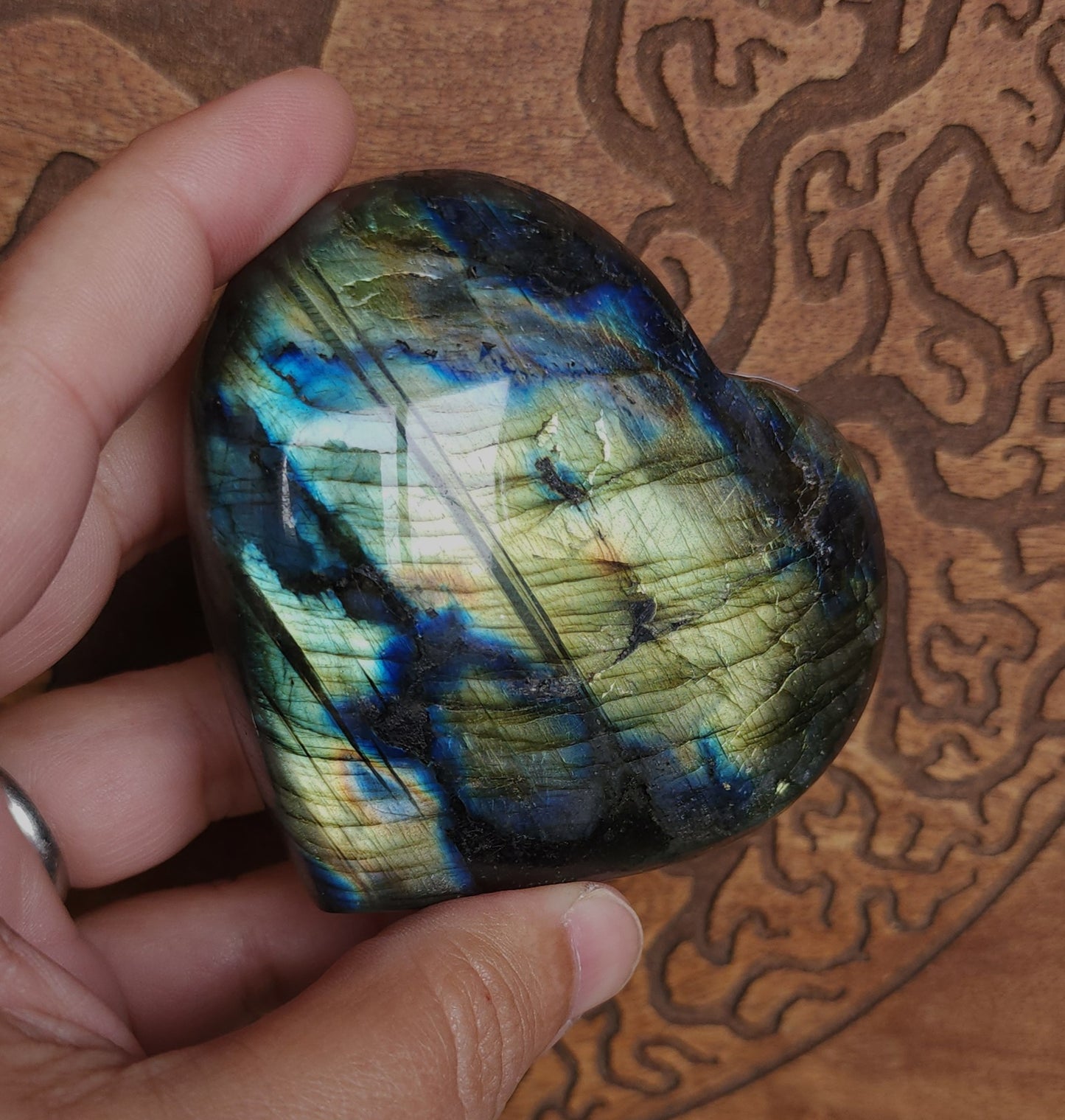 Labradorite Heart