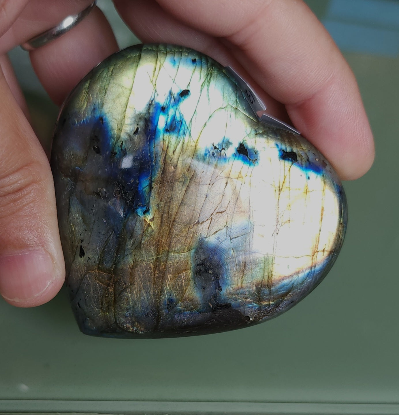 Labradorite Heart