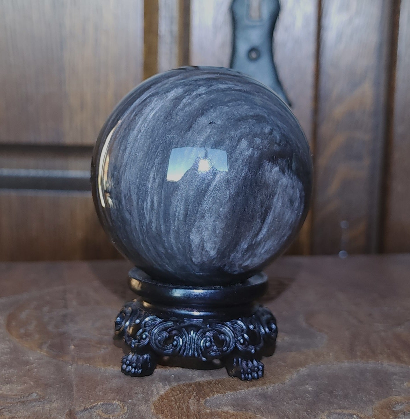 Silver Sheen Obsidian Sphere 6.5cm