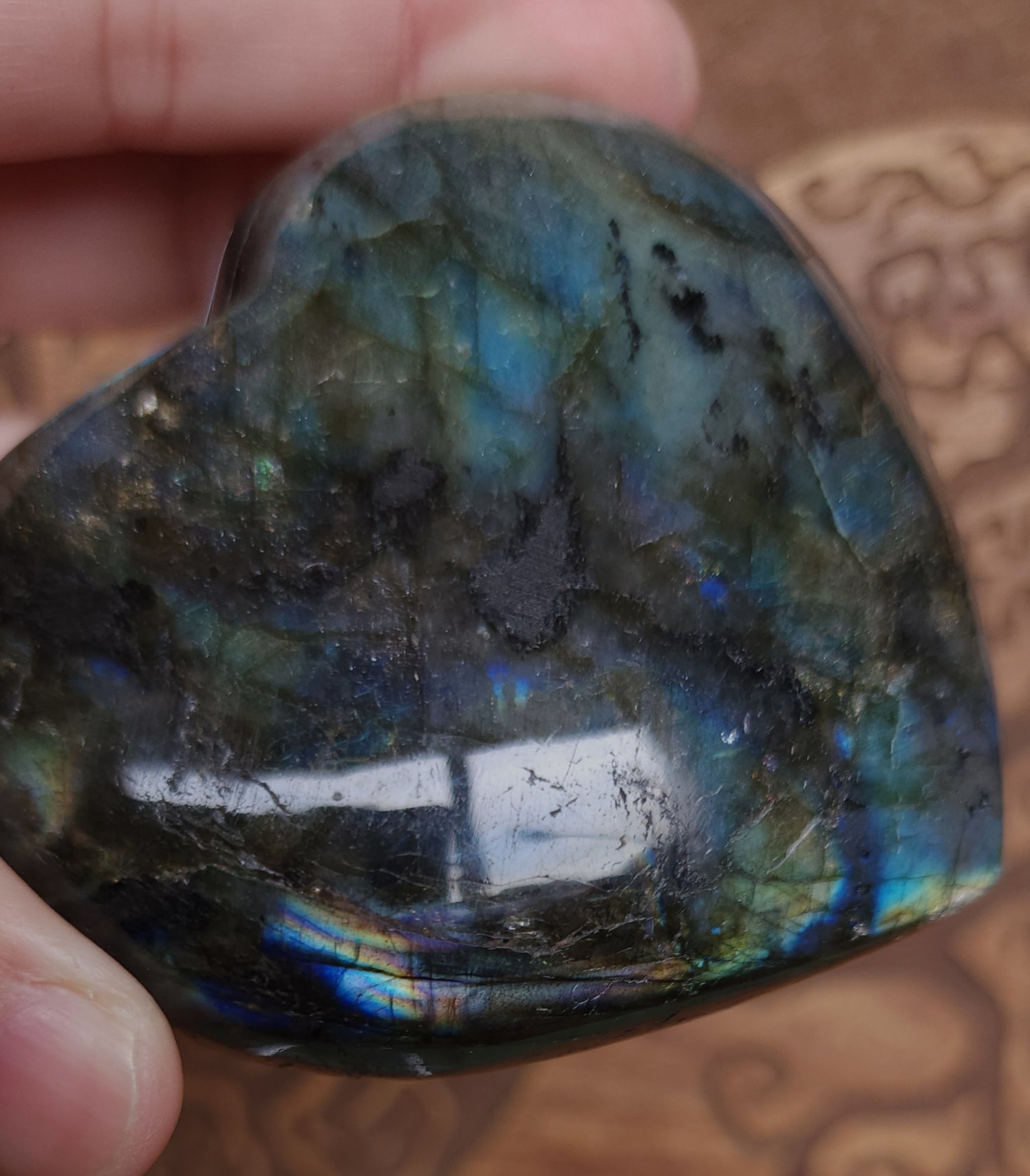 Labradorite Heart