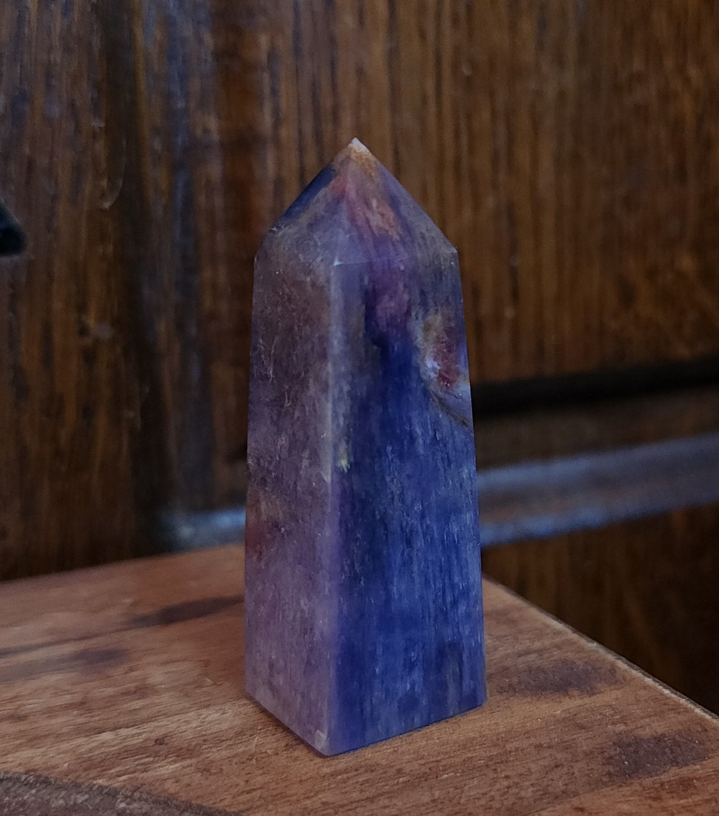 Rubellite Tourmaline in Lepidolite Mica Point