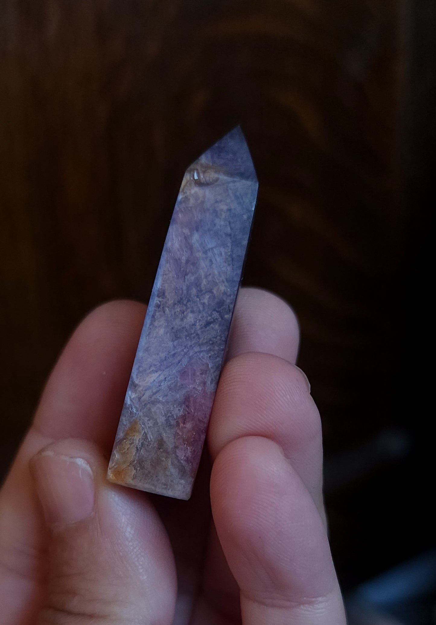 Rubellite Tourmaline in Lepidolite Mica Point